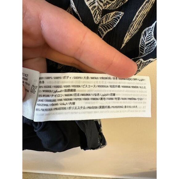 Abercrombie & Fitch Trapeze Floral Black Boho Capsule Flowy Mini Dress Large - Picture 8 of 10